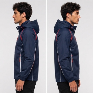 Veste coupe-vent à capuche en toile de qualité supérieure, vêtements de sport personnalisés, tendance décontractée, fermeture éclair, tissu imperméable imprimé pour homme 2026 - Product Image 5