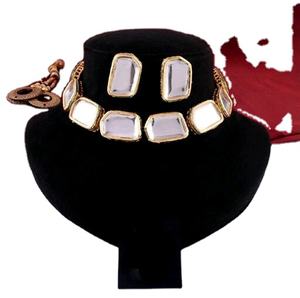 Collar Gargantilla de Moda, Base de Latón, Chapado en Oro de 18K, con Circonita, Hecho a Mano, Estilo Étnico, para Boda, Compromiso, Fiesta, Aniversario, Regalo - Product Image 1