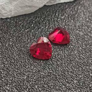 พลอยทับทิมสีแดงเข้มทรงหัวใจเจียระไนแบบเหลี่ยม  ทับทิมธรรมชาติทรงหัวใจ  มีหลายขนาดสำหรับทำเครื่องประดับ - Product Image 5