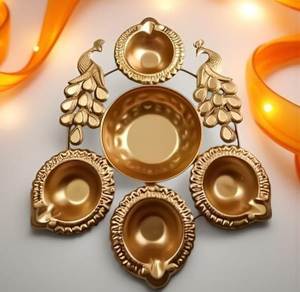 Classic <b>Oil</b> Burning Decor Brass Diya Copper Prayer Deepak Pooja <b>Lamp</b> Temple Home Interior Festive Lighting Ornament - Product Image 6