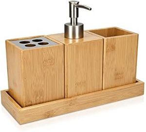 Juego de Accesorios de Baño de Madera Estilo Bohemio para Baños Naturales, Interiores Relajados y Decoración del Hogar con Estilo - Product Image 4