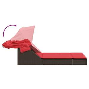 Tumbona Doble de Ratán Sintético Marrón para Patio, Muebles de Exterior Elegantes - Product Image 6