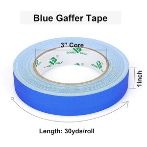 Nastro Gaffa Blu Opaco Antiriflesso 1 pollice x 30 iarde, Autoadesivo, Strappabile a Mano, per Etichettatura Cavi, Senza Residui, per Palcoscenico e Studio - Product Image 2