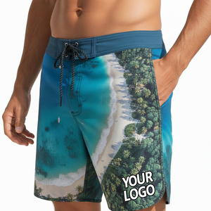Shorts de Playa para Hombre y Mujer, con Logotipo Personalizado, Transpirables, de Secado Rápido, de Poliéster/Algodón, Sublimación Completa - Product Image 2