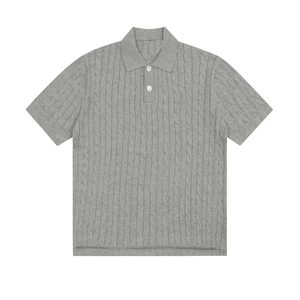 เสื้อยืดและเสื้อโปโลผู้หญิงสไตล์ Old Money ปักลายที่ปกเสื้อ แขนสั้นถัก ทรง Fried Dough Twists เสื้อผ้าผู้หญิงคุณภาพสูง - Product Image 3