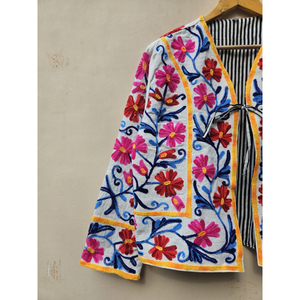 New Arrival Quilted Indian Handmade Cotton Short <b>Jacket</b> for <b>Women</b> Beautiful <b>Lightweight</b> Canvas Embroidery Winter Coat for Autumn - Product Image 2