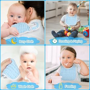Bavoirs en mousseline bio 95% bambou 5% élasthanne - Confort extensible, réutilisables pour les repas - Product Image 5