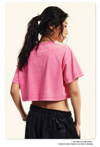 Hauts courts élégants et décontractés pour femmes, 100 % coton, respirants, anti-plis, chemises tendance, logo personnalisé, 305 g/m², vêtements à séchage rapide - Product Image 3