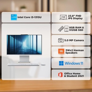 AIO 13th Gen Core i3-1315U 24" FHD IPS (8GB RAM/512GB <b>SSD</b>/Windows11/Office 21/3Wx2 - Product Image 2