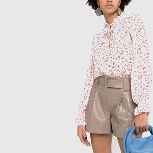 Shorts décontractés en cuir pour femme, taille mi-haute, jambe large, imperméables, écologiques, avec fermeture boutonnée, pour adolescente - Product Image 4