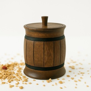 Excellent Quality Vintage Handcrafted Wooden Canister for Kitchen Spice Storage BPA <b>Free</b> and Large Capacity at Good Price - Product Image 3