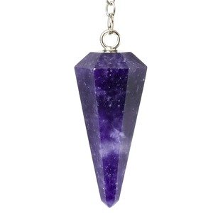 ลูกตุ้มคริสตัลเลพิโดไลต์ทรงกรวยขัดเงา งานแกะสลักสวยงาม อุปกรณ์ดาวซิ่งสำหรับบำบัดพลังงาน ขายส่ง - Product Image 4