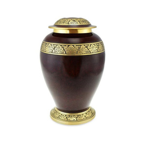 Urne funéraire élégante en laiton poli, style américain/européen, écologique, pour cendres d'adultes et d'animaux, cercueil commémoratif personnalisable - Product Image 3