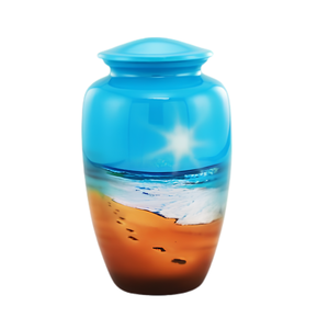 Urne funéraire de plage pour cendres humaines |   Souvenir commémoratif du coucher de soleil sur l'océan |   Urne funéraire pour adultes |   Tribute commémoratif côtier - Product Image 1