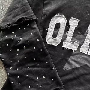 T-shirt Homme Streetwear Rétro Personnalisé Effet Vieilli avec Patch Brodé Hip Hop Double Couche Manches Courtes Coupe Classique 100% Coton 220g - Product Image 3