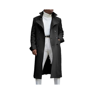 Manteau long élégant pour homme à double boutonnage, léger et résistant à l'eau, pour l'hiver, idéal pour les occasions formelles et le style décontracté - Product Image 1
