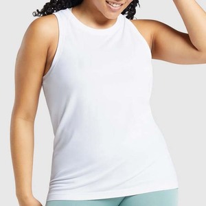 Women's Gray jersey Sleeveless Tank Top O Neck Solid Color Breathable Knitted Spandex Polyester Casual Wear - Product Image 6