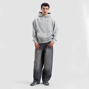 Sweat à capuche décontracté pour homme en molleton 100 % coton, imprimé par transfert thermique, avec poche, style hip-hop, tissu respirant, vente en gros - Product Image 2