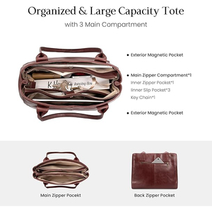 Bolso de Mano de Lona para Mujer, Forma Regular, de Lujo, con Correa de Hombro Ajustable, Impermeable y Ecológico - Product Image 3