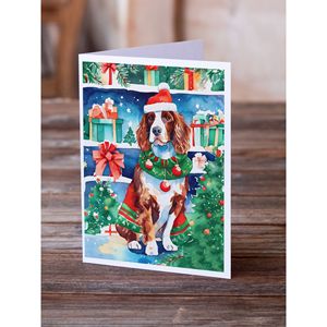 Whimsical Welsh Springer Spaniel Christmas Greeting Cards Pack of 8 A7 Size <b>5x7</b> Blank Note Cards with <b>Envelopes</b> - Product Image 2