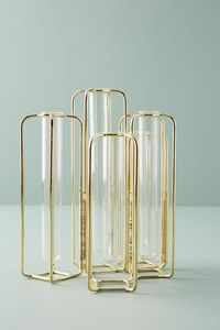 Minimalist stainless steel Tabletop Vase <b>Set</b> Gold Finish Holds Water Decorative for Home Office Wedding Centerpiece - Product Image 3