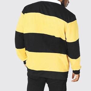 Camisetas de Rugby de Manga Larga Personalizadas de Alta Calidad para Hombre, Tela Cómoda, Color Negro y Amarillo, Tallas Grandes, Camisetas Polo para Hombre - Product Image 2