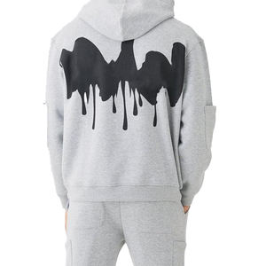 Survêtement d'entraînement pour homme de qualité supérieure, hiver, à capuche, 100% coton, respirant, anti-transpiration, impression de motifs personnalisés - Product Image 4