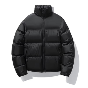 Wholesale New Men's Winter Puffer <b>Jacket</b> <b>Canvas</b> Stand Collar Hooded Anti-Bacterial Customizable Front Logo Bubble Design - Product Image 2