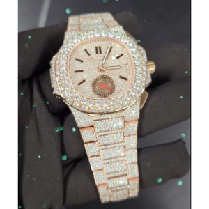 Reloj de Moda con Diamantes Cultivados en Laboratorio, Reloj con Diamantes Incoloros para Hombre, Mejor Calidad, Precio al por Mayor - Product Image 3