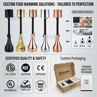 Lampe chauffante infrarouge flexible suspendue pour la restauration rapide, la cafétéria et les buffets – Design doré pour restaurants