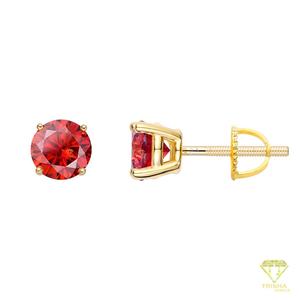 Boucles d'oreilles clous en diamant rond brillant cultivé en laboratoire, argent sterling 925, bijoux étincelants de qualité supérieure, cadeau pour elle - Product Image 5