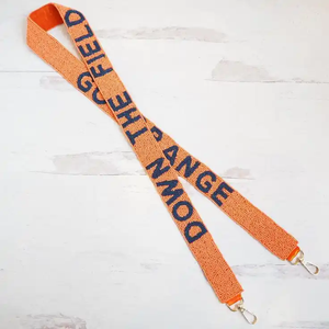 Orange Webbing <b>Strap</b> With Raised Text GIVE 'EM HELL Fashionable Bag Accessory Trendy Design - Product Image 3