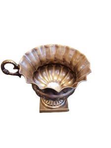 Modern Luxury Brass Footed Urn Vase Ornate Handled Compote Centerpiece Wedding Hotel Decor Custom Logo OEM Wholesale India - Product Image 3