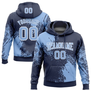 Vente en gros directe, nouvelle conception, sweat à capuche ample pour homme, patchwork bleu marine et blanc, personnalisé, écologique, pour l'automne - Product Image 1