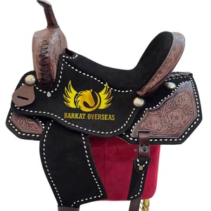 Silla de montar western de cuero de grano completo personalizada y duradera 2026 con adornos florales, brida de cuero portátil y accesorios a juego con el logotipo. - Product Image 1