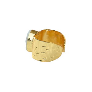 Wholesale Amazonite <b>Adjustable</b> <b>Ring</b> Semi-Precious Stone Gold Plated Statement <b>Ring</b> Handmade Jewelry Bulk Supply - Product Image 3