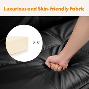 Divano Letto Futon Pieghevole Nero per Soggiorno - Product Image 5