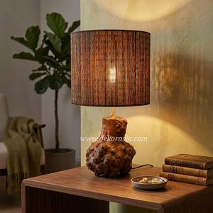 Handmade Eco-Friendly Electric Custom Wood Decorative Arlo Table Lamp Elegant <b>Lighting</b> Accent for Modern Home and Bedroom Decor - Product Image 5
