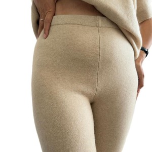 Leggings de Cachemir 100% para Mujer, Tejido Grueso, Cintura Alta, Color Sólido, Largo Completo, Ecológicos y Sostenibles, para Uso Diario Casual en Invierno - Product Image 3