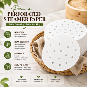 parchment <b>sheets</b> Food grade steaming paper Recycled pulp steamer liners <b>Bamboo</b> steamer paper liners - Product Image 2