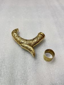 Pomo de latón antiguo tallado para bastón, accesorio decorativo pulido para bastón, mango de repuesto, regalos para coleccionistas - Product Image 2