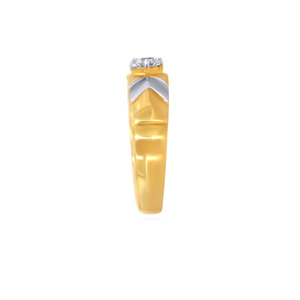 Anillo Solitario Shiny Arrow para Hombre, Elegante Anillo de Diamantes Solitario en Oro de Dos Tonos, Anillo de Compromiso y Boda con Diamante Redondo Brillante - Product Image 4