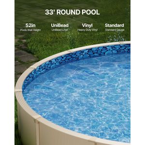 Telo in vinile durevole per piscina, stile Unbead, 33 piedi, altezza parete 52 pollici, spessore standard, ricambio per piscina - Product Image 2