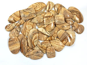 Lot de pierres précieuses en jaspe naturel, cabochon, quartz brun, pierres brutes, polies, vente en gros, prix de guérison - Product Image 3