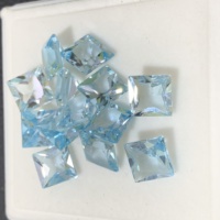 Topaze bleue naturelle de haute qualité, taille carrée, facettée, 4x4mm, certifiée IGI