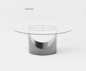 Table à manger 4 places en verre trempé marbré et acier inoxydable miroir, assemblage facile, cadre métallique argenté, style nordique moderne, pour bureau à domicile - Product Image 1