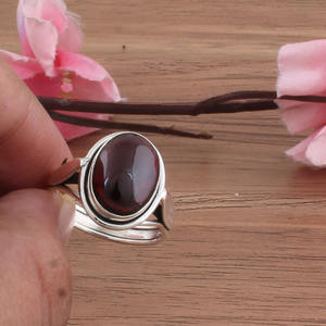 Wholesale Classic Natural Turquoise Bezel <b>Set</b> Oval Cabochon <b>Ring</b> 925 <b>Sterling</b> <b>Silver</b> for Women Wedding Party Birthstone Jewelry - Product Image 2