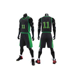 Uniforme de basket-ball pour adultes, maillot d'équipe vert personnalisé, respirant, grande taille - Product Image 6