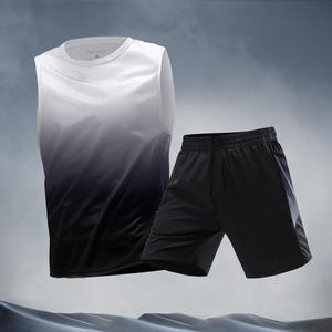 Ensemble de survêtement sportif respirant pour homme en polyester/coton 2 pièces avec poches latérales, séchage rapide et coupe-vent pour la course à pied en automne - Product Image 3