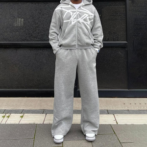 Custom-Made Trending Product French Terry Oversized Tracksuit Hoodie <b>Embroidery</b>,Custom Zip up Hoodie <b>Set</b>,Puff Printing Sweatsuit - Product Image 3